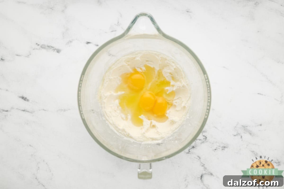 Add eggs and peppermint extract. 