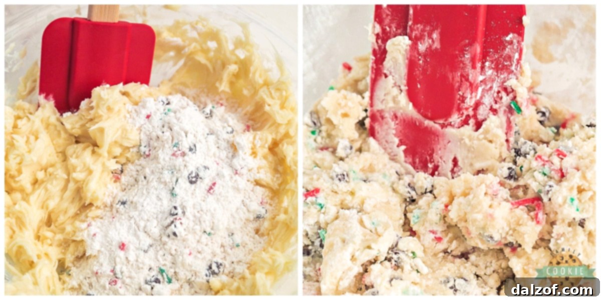Mix wet and dry ingredients together.