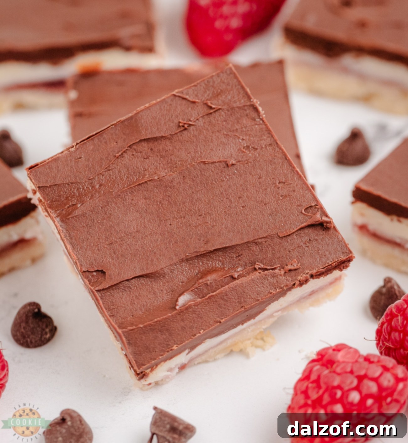 layered chocolate raspberry cookie bars