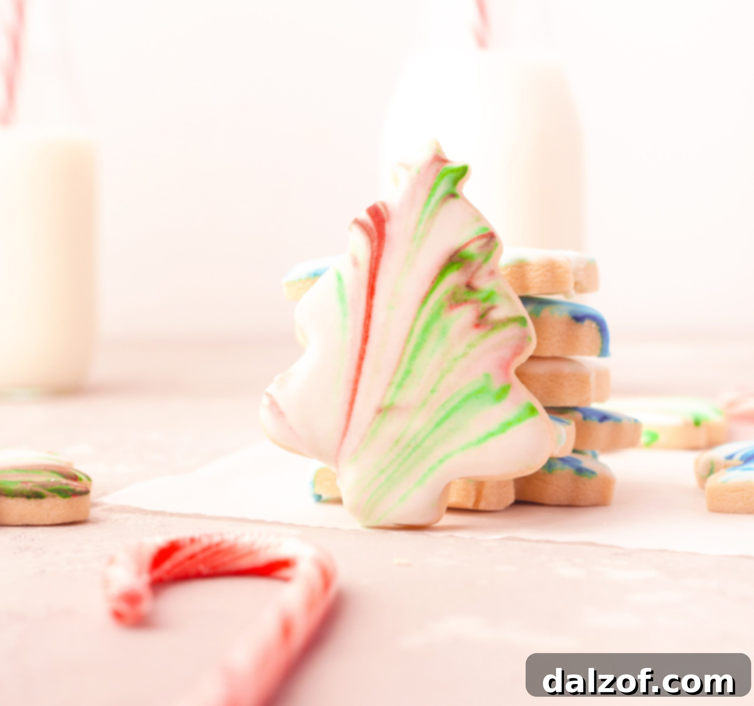 marbled Christmas tree cookie