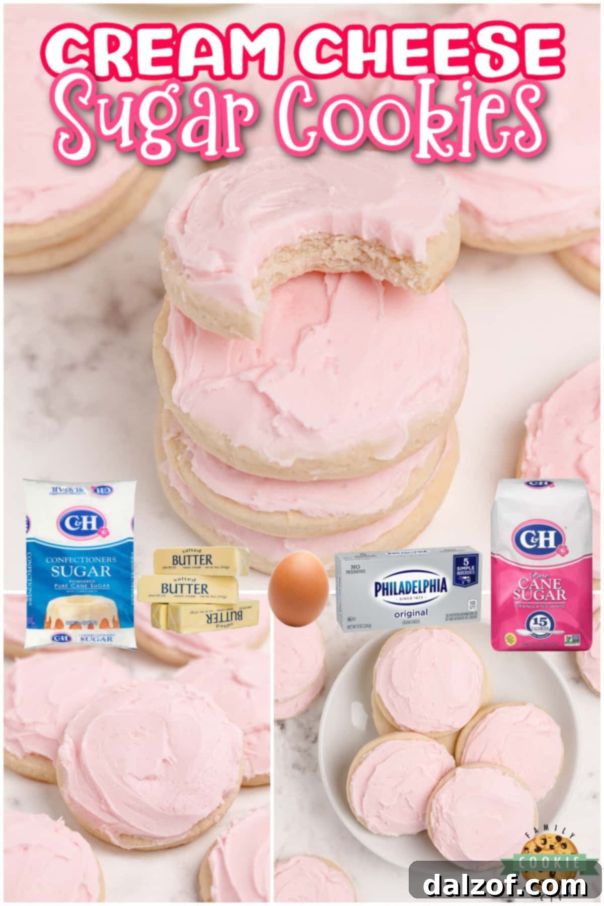 Cream Cheese Sugar Cookies are soft, thick and easily the best sugar cookie recipe I've ever tried. These sugar cookies hold their shape when baked and they are moist and perfectly sweet too!