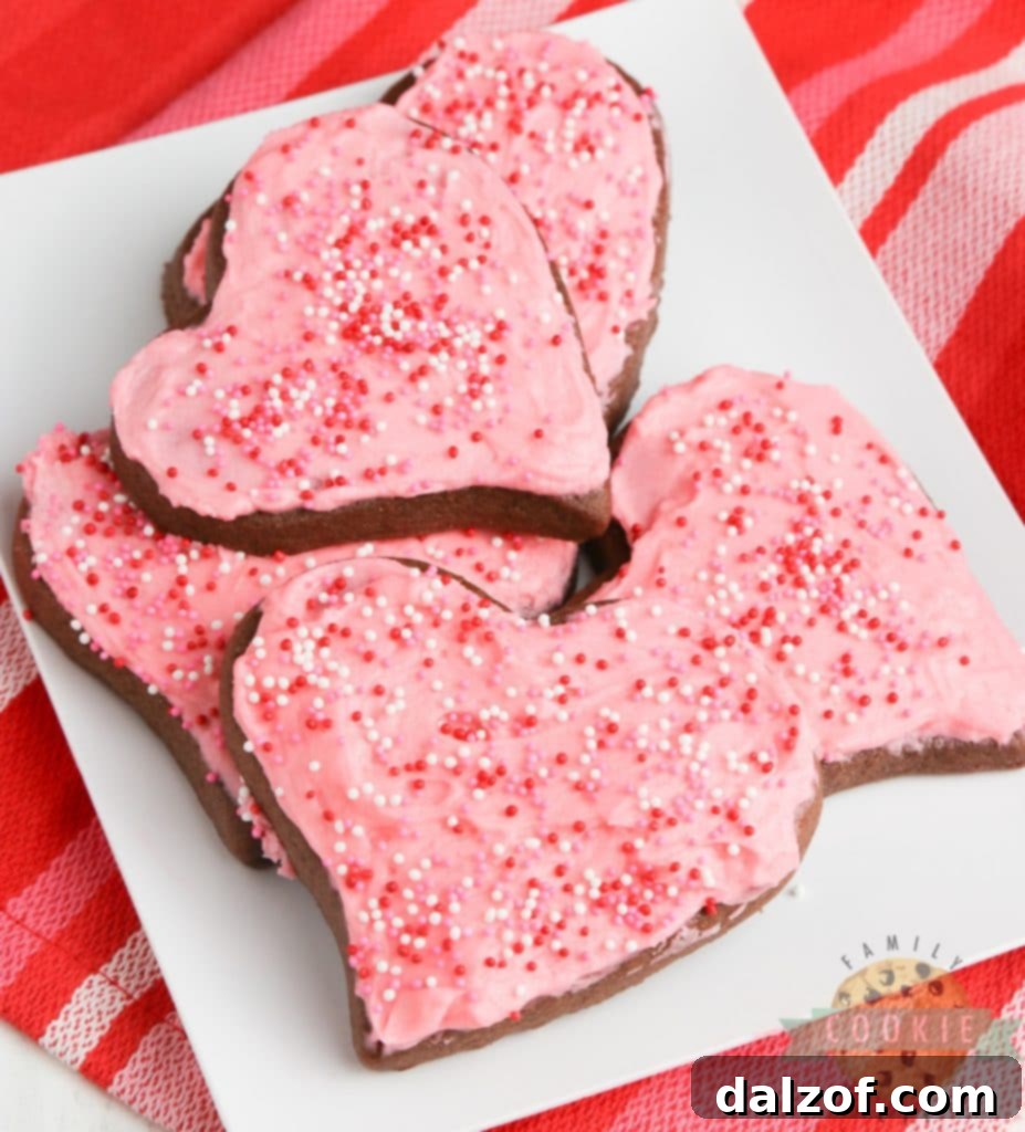 Close-up of baked chocolate sugar cookies