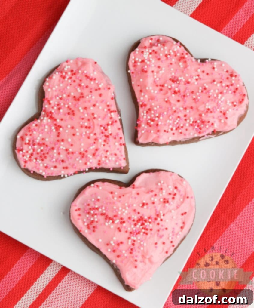 Variety of decorated chocolate sugar cookies