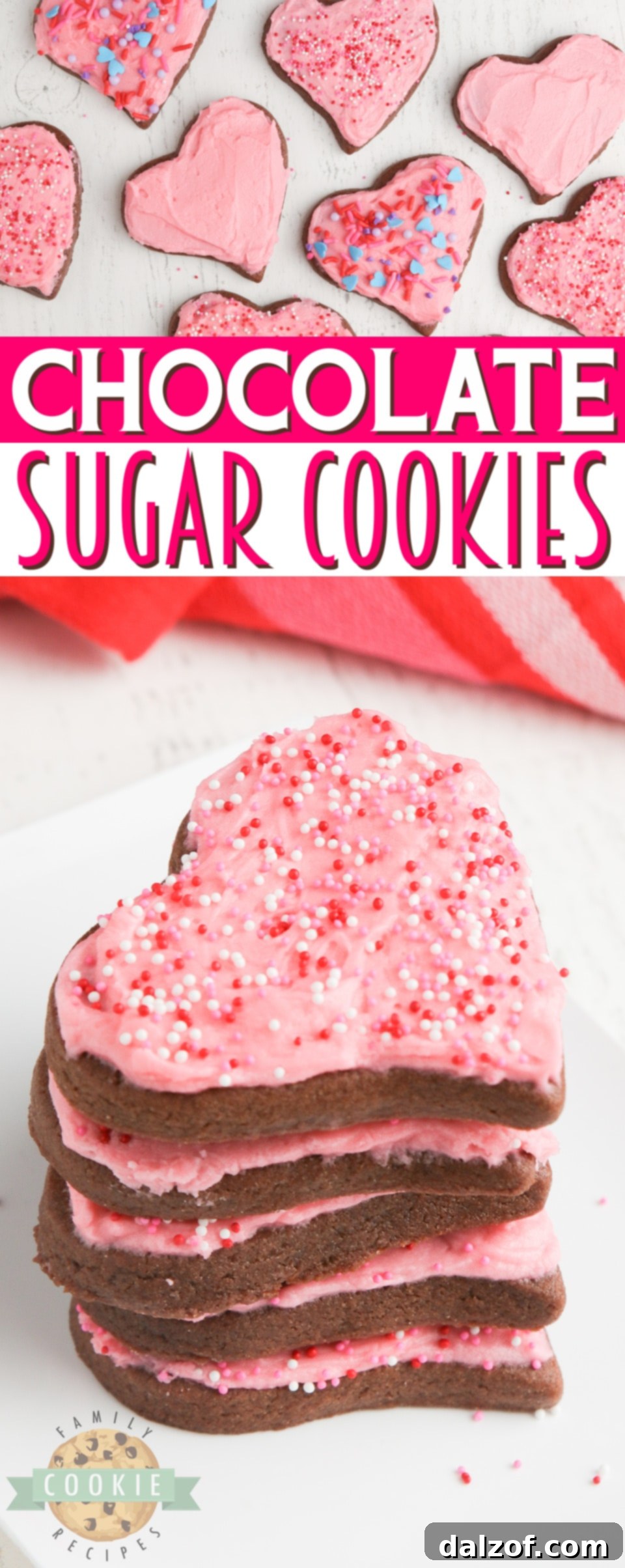 Close-up of chocolate sugar cookies stack