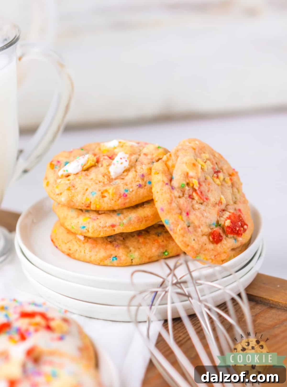 Close-up of freshly baked Strawberry Pop-Tart Cookies on a cooling rack.