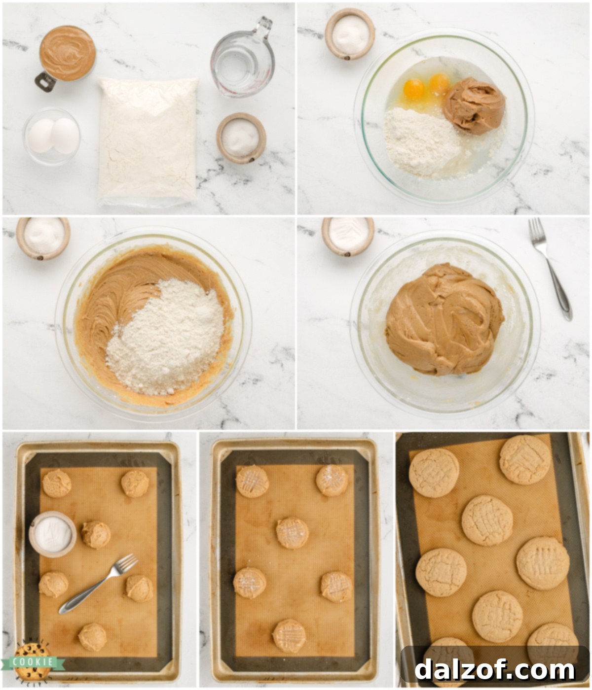 Detailed step-by-step guide on how to make peanut butter cookies with a cake mix