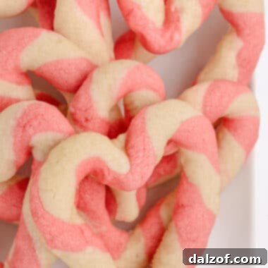Braided Sweetheart Cookies with pink and white stripes are simple sugar cookies shaped into pretty hearts, perfect for Valentine's Day. Easy to make and beautifully appealing without any frosting.
