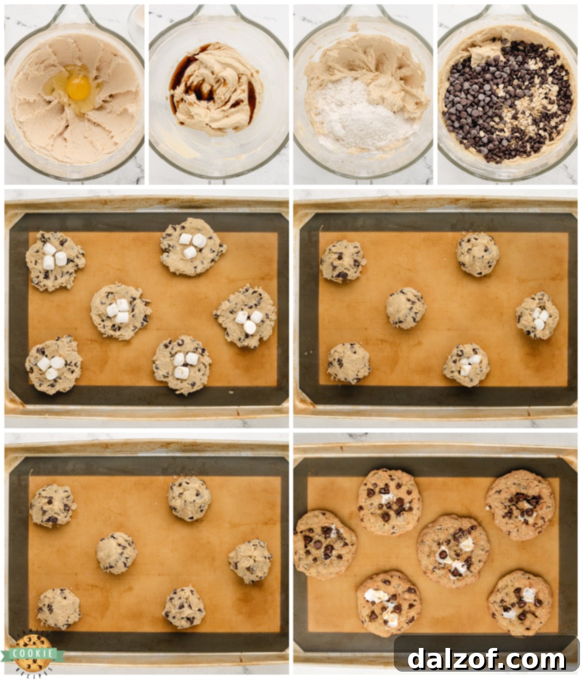 Steps for making Oatmeal Marshmallow Chocolate Chip Cookies