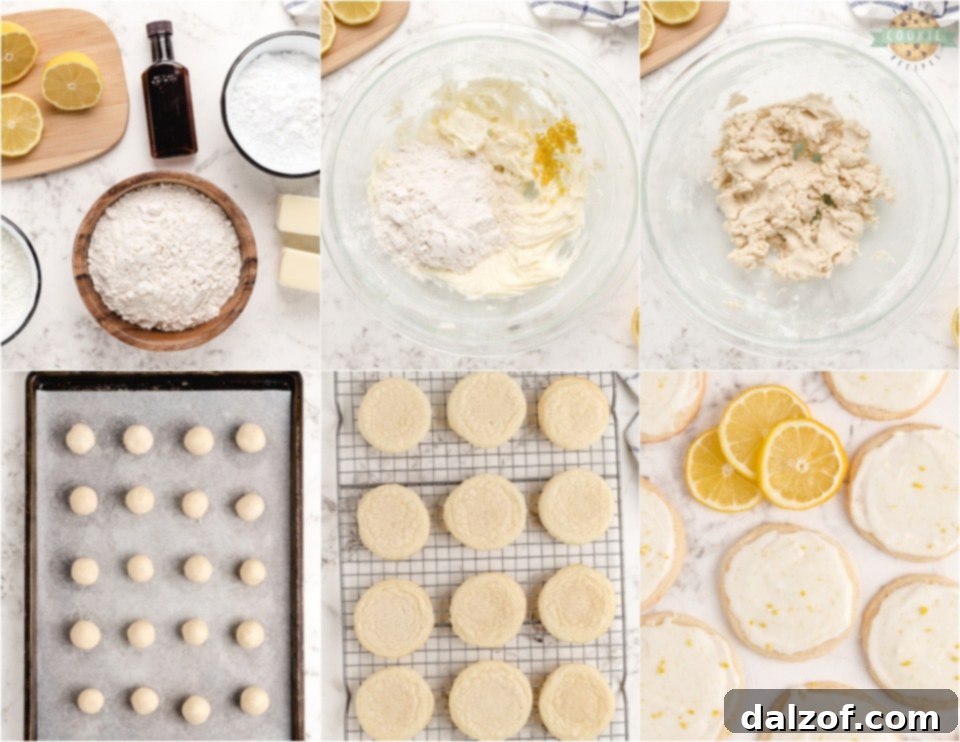 Scooping and rolling cookie dough balls for Lemon Meltaway Cookies