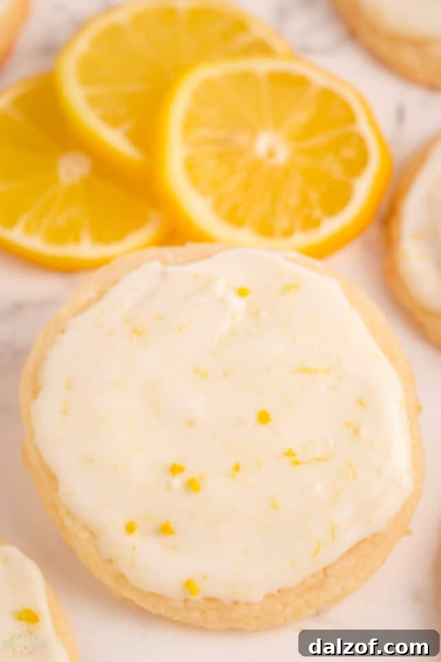 Soft & Tender Lemon Meltaway Cookie recipe, close up of cookies