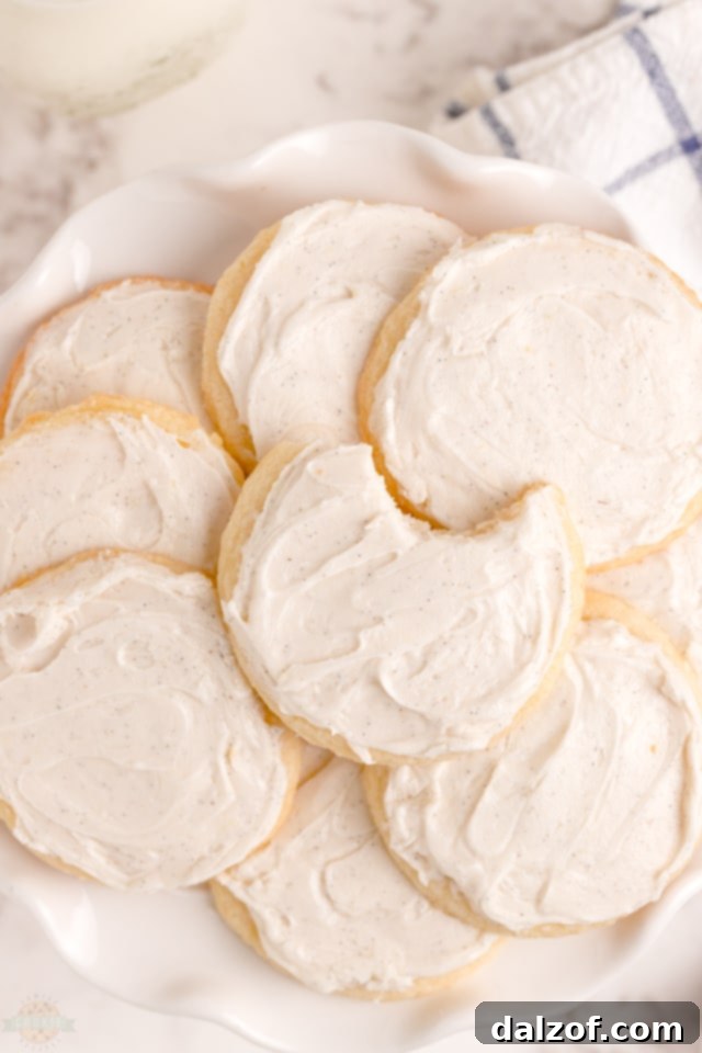 Vanilla Meltaway Cookies recipe with light vanilla bean frosting