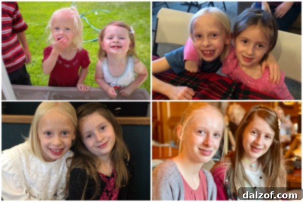 Two young girls, Hailey and Elise, smiling together