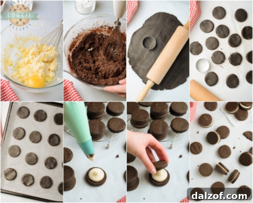 Step-by-step guide to making Homemade OREO Cookies: Baking sheet and cooled cookies