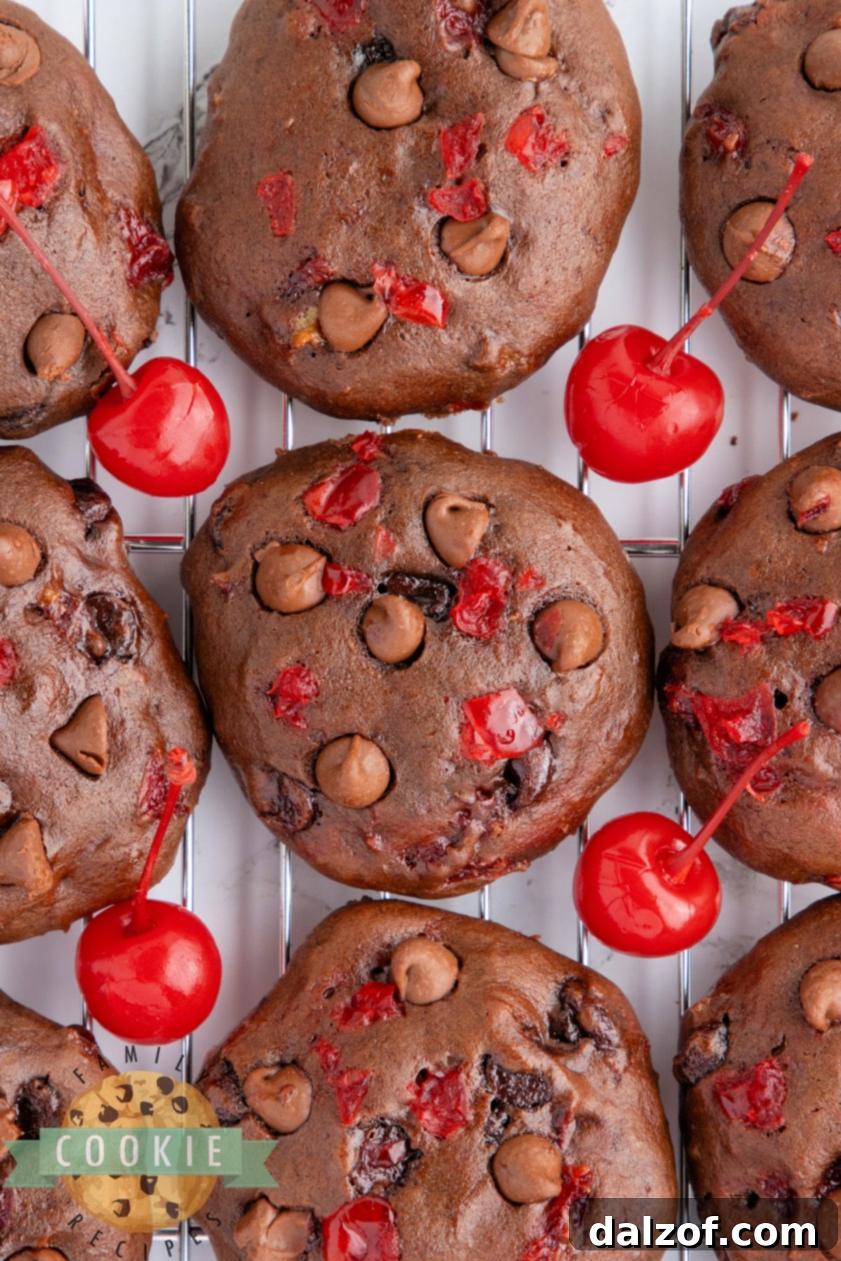 Double Chocolate Banana Split Cookies, crafted from scratch with fresh bananas, rich chocolate chips, and sweet maraschino cherries. These chewy chocolate treats capture the delightful taste of a banana split, especially with a scoop of vanilla ice cream!