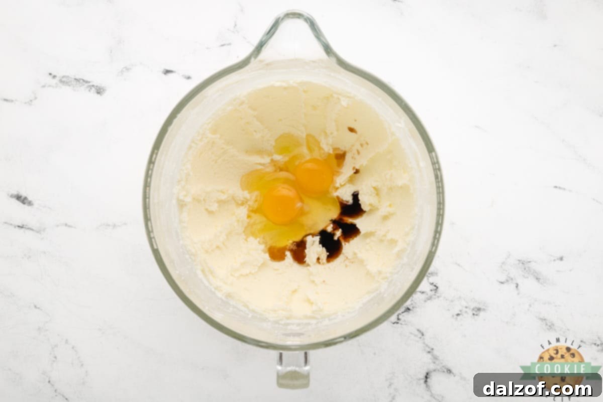 Add eggs and vanilla extract.