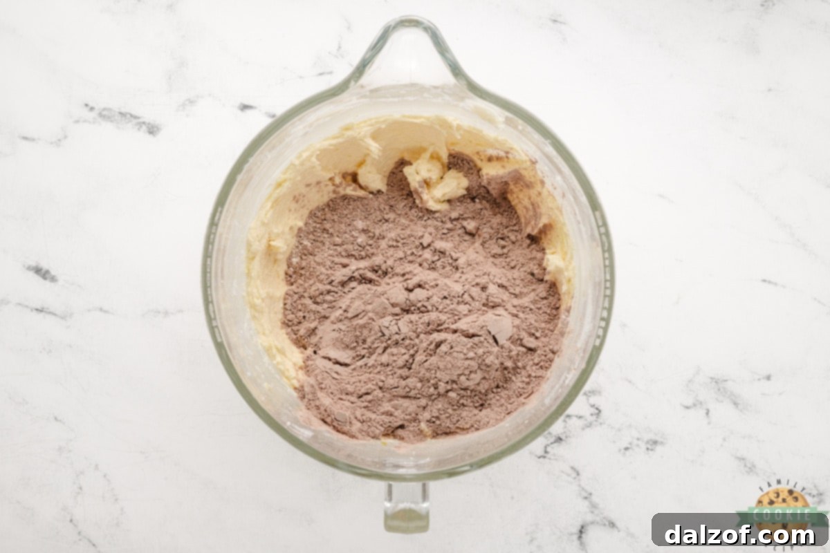 Mix wet and dry ingredients together. 