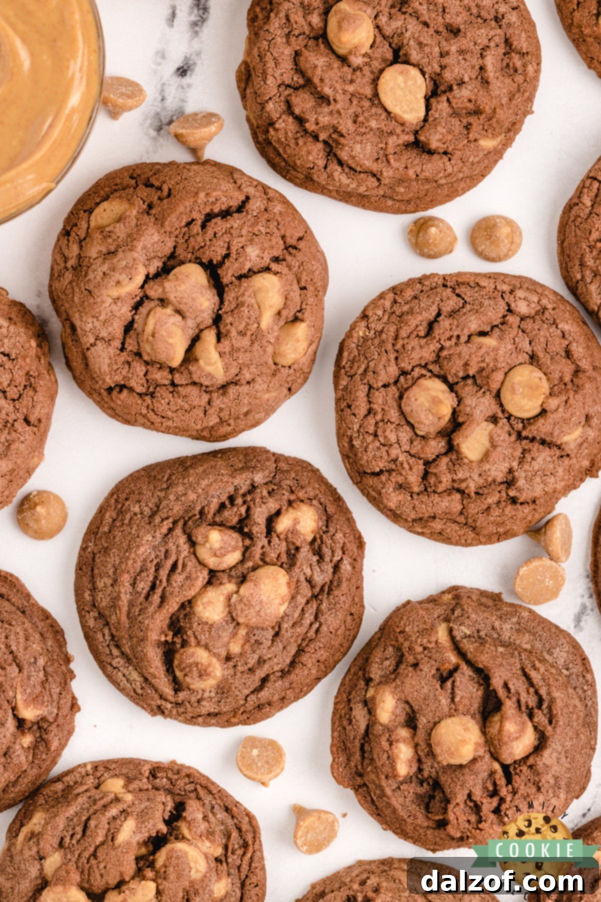 Chocolate cookies with Reese's peanut butter chips