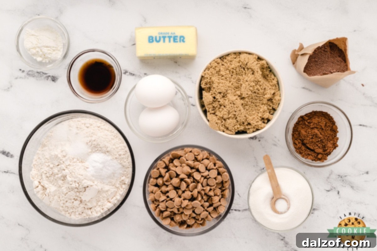 Ingredients in Chocolate Peanut Butter Chip Cookies