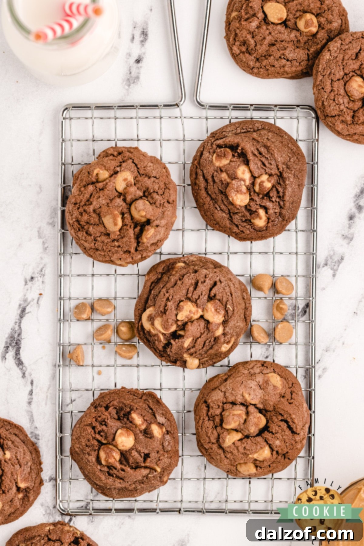 Chocolate cookies with Reese's peanut butter chips