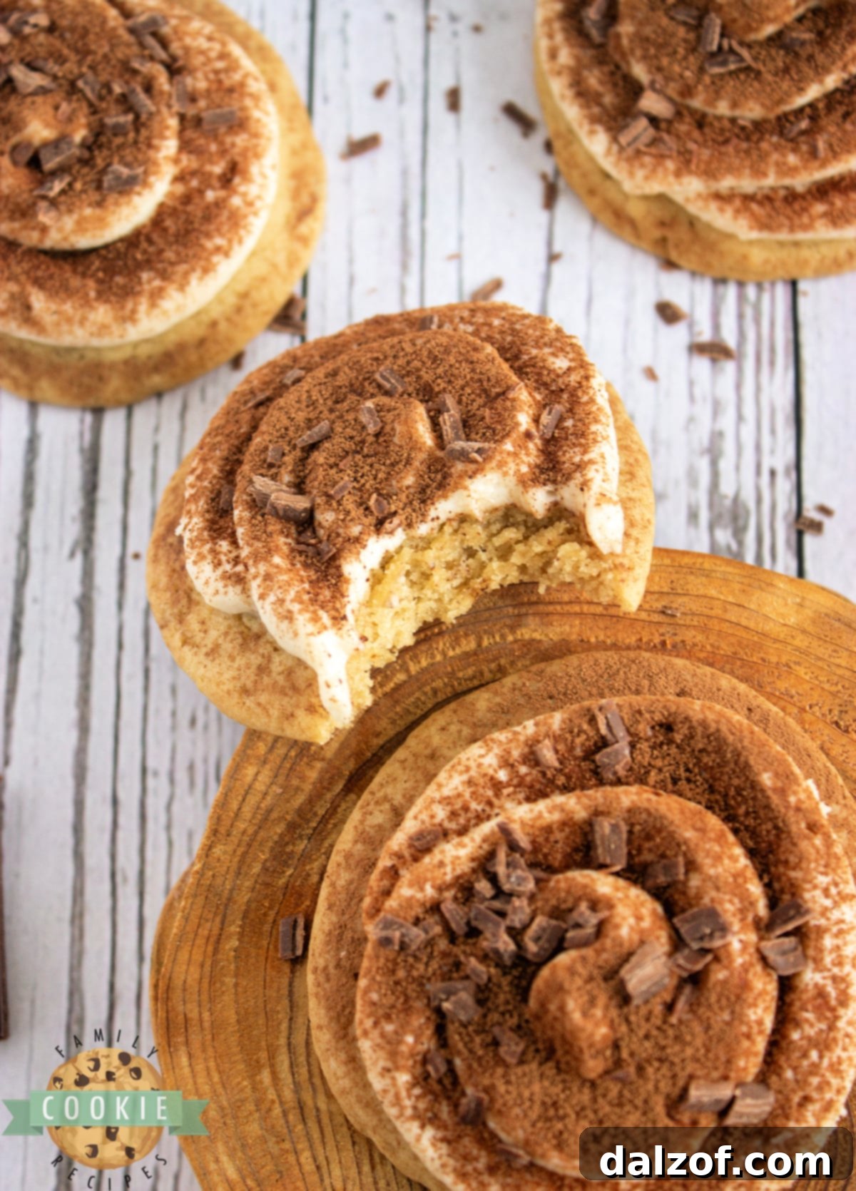 Thick and soft tiramisu cookies.