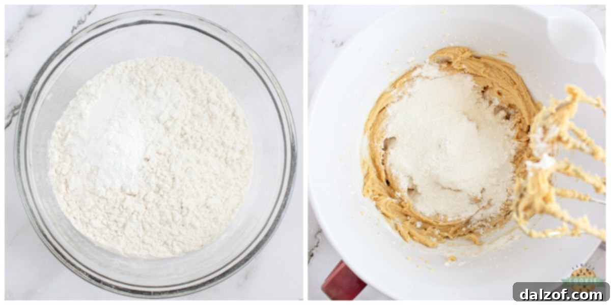Add the dry ingredients to the wet ingredients.