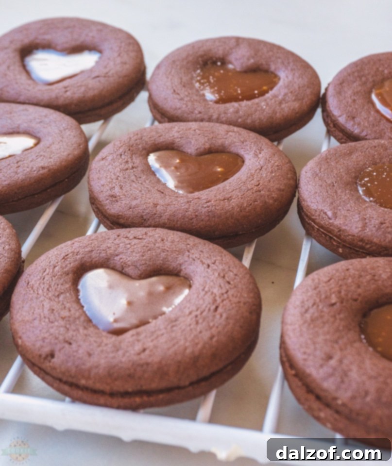 How to make Chocolate Caramel Linzer cookies