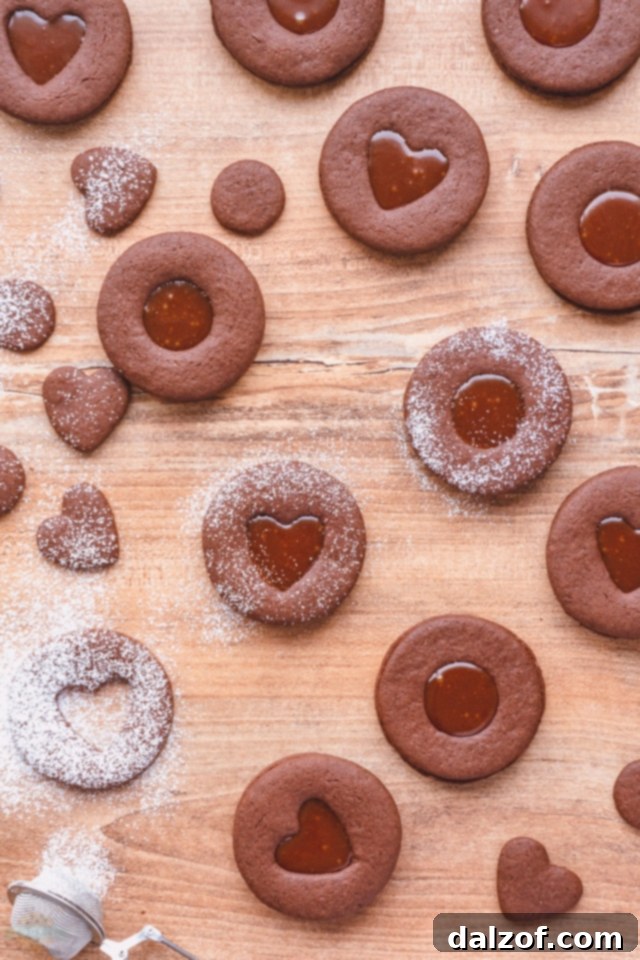 How to make Chocolate Caramel Linzer cookies