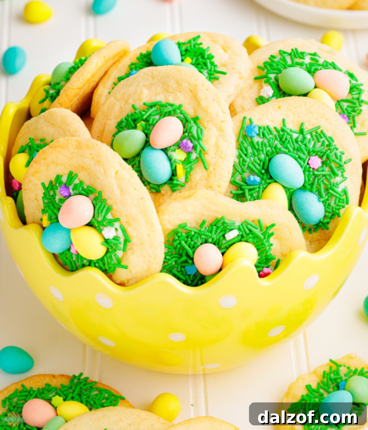Easter cookies in a yellow Easter Egg