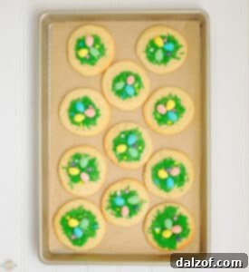 Easter sugar cookies on a baking sheet