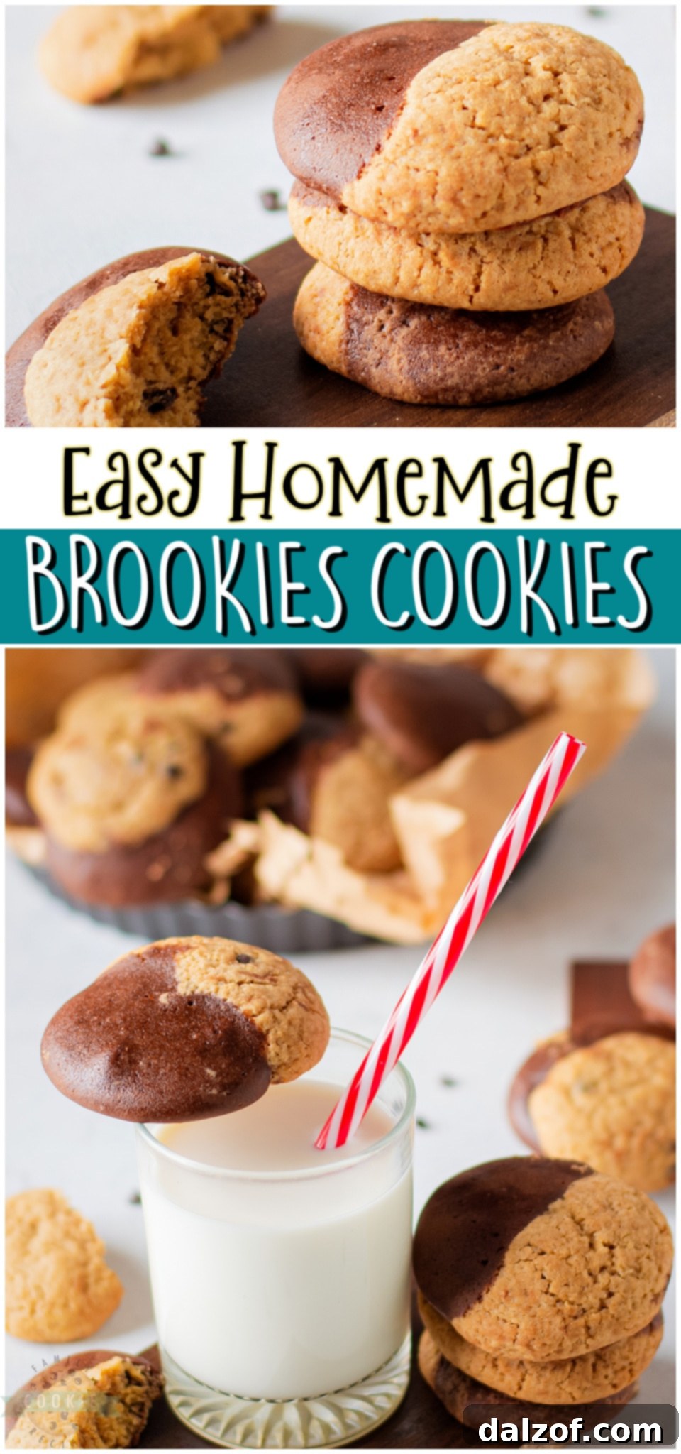 A beautifully composed shot of homemade Brookies Cookies, showcasing their appealing texture and flavor.