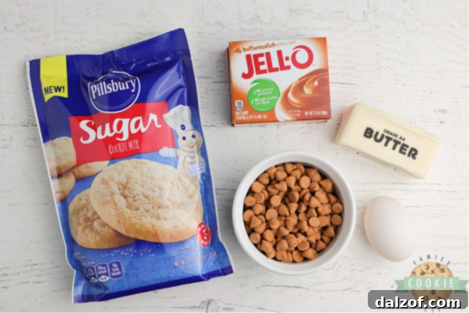 Ingredients in Easy Butterscotch Cookies
