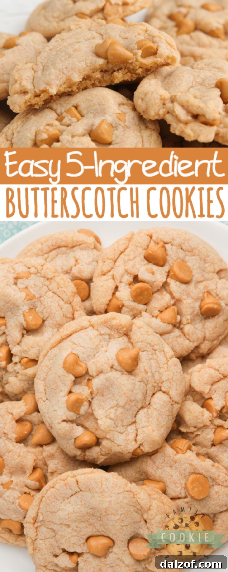 Easy Butterscotch Cookies made with a sugar cookie mix and butterscotch pudding. Only 5 ingredients needed for these delicious cookies that are soft, chewy and packed with tons of butterscotch flavor!