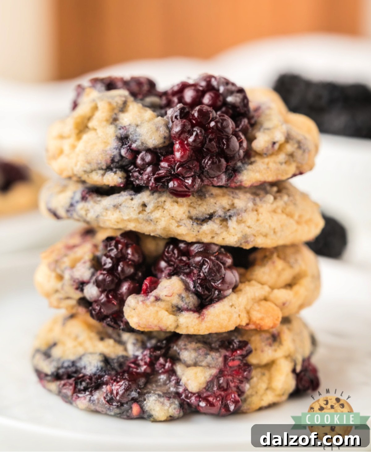 Soft and chewy Blackberry Cookies made with fresh blackberries and a bright hint of lemon zest, perfect for a delightful homemade treat.