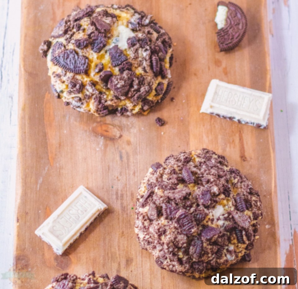 Oreo Stuffed Cookies on a cooling rack