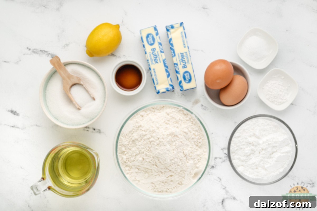 Ingredients in Lemon Pudding Sugar Cookies. 