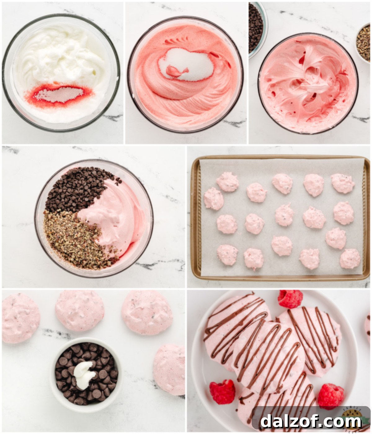 how to make raspberry meringue cookies with Jello