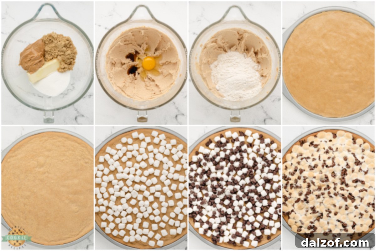 Step by step instructions on how to make Peanut Butter Cookie Pizza. 