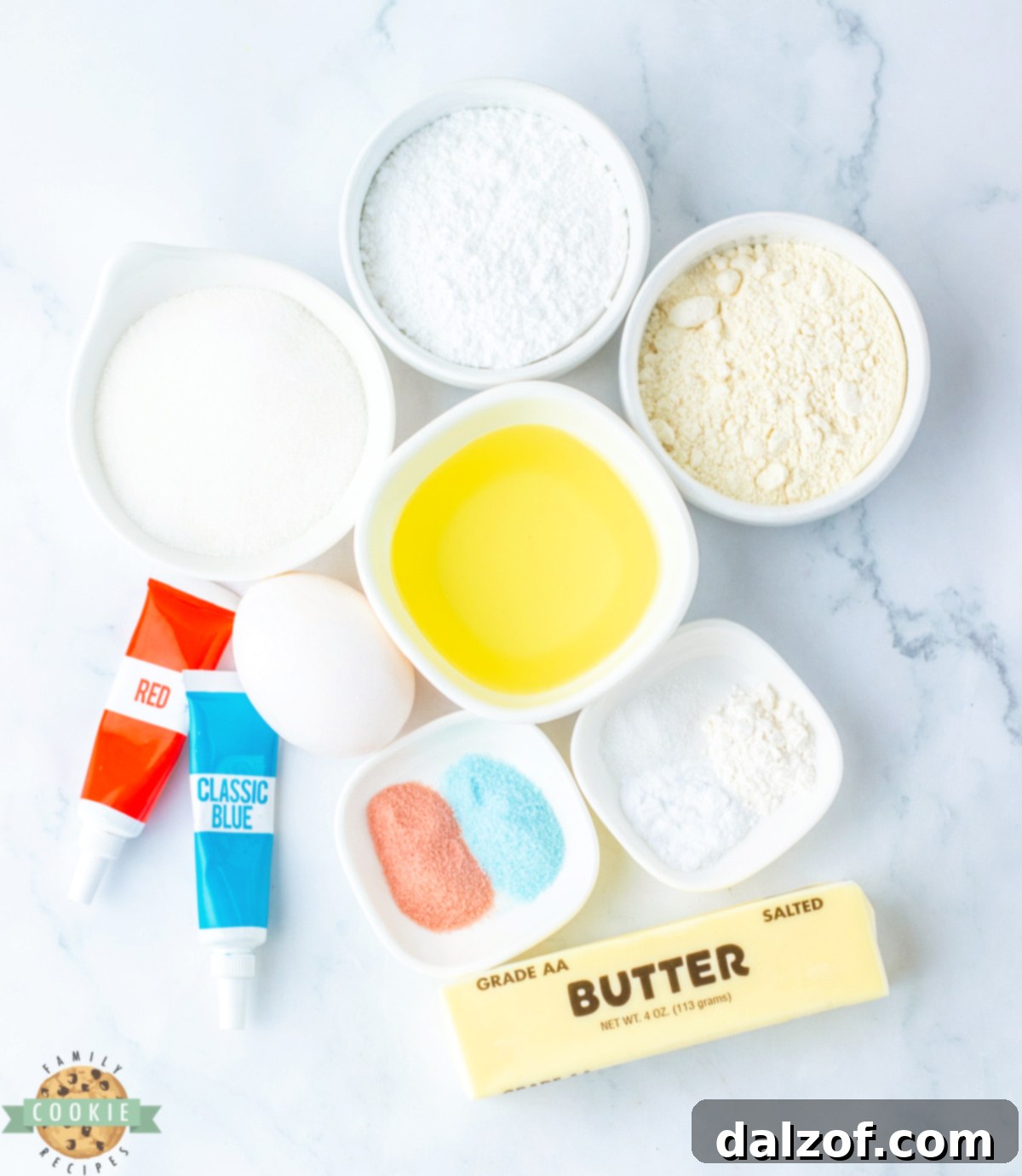 Ingredients in Bomb Pop Cookies.