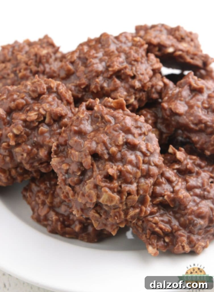 Rich Nutella no-bake cookies with a smooth, chocolatey finish, ready to be enjoyed.
