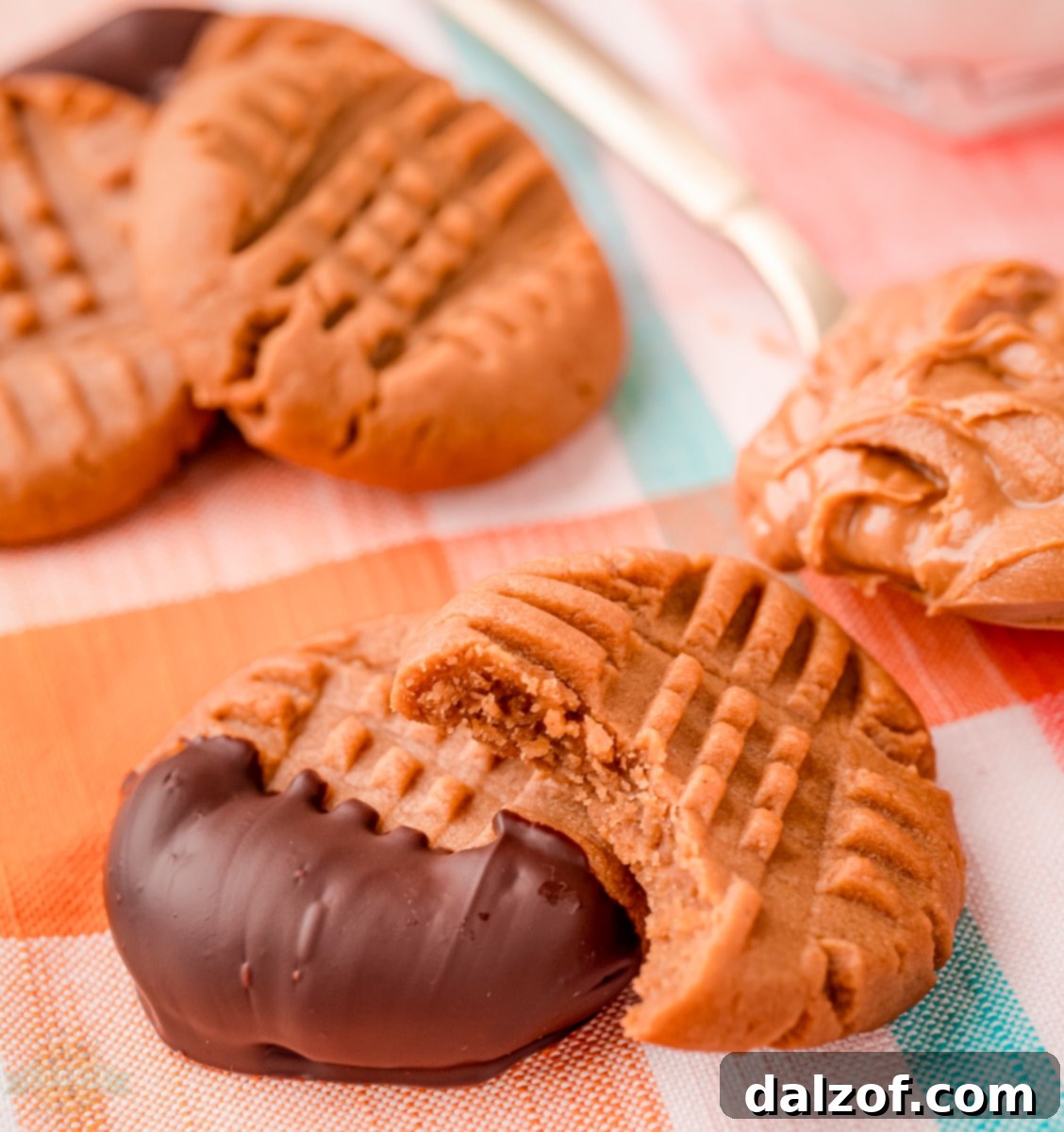 A stack of Keto Peanut Butter Cookies
