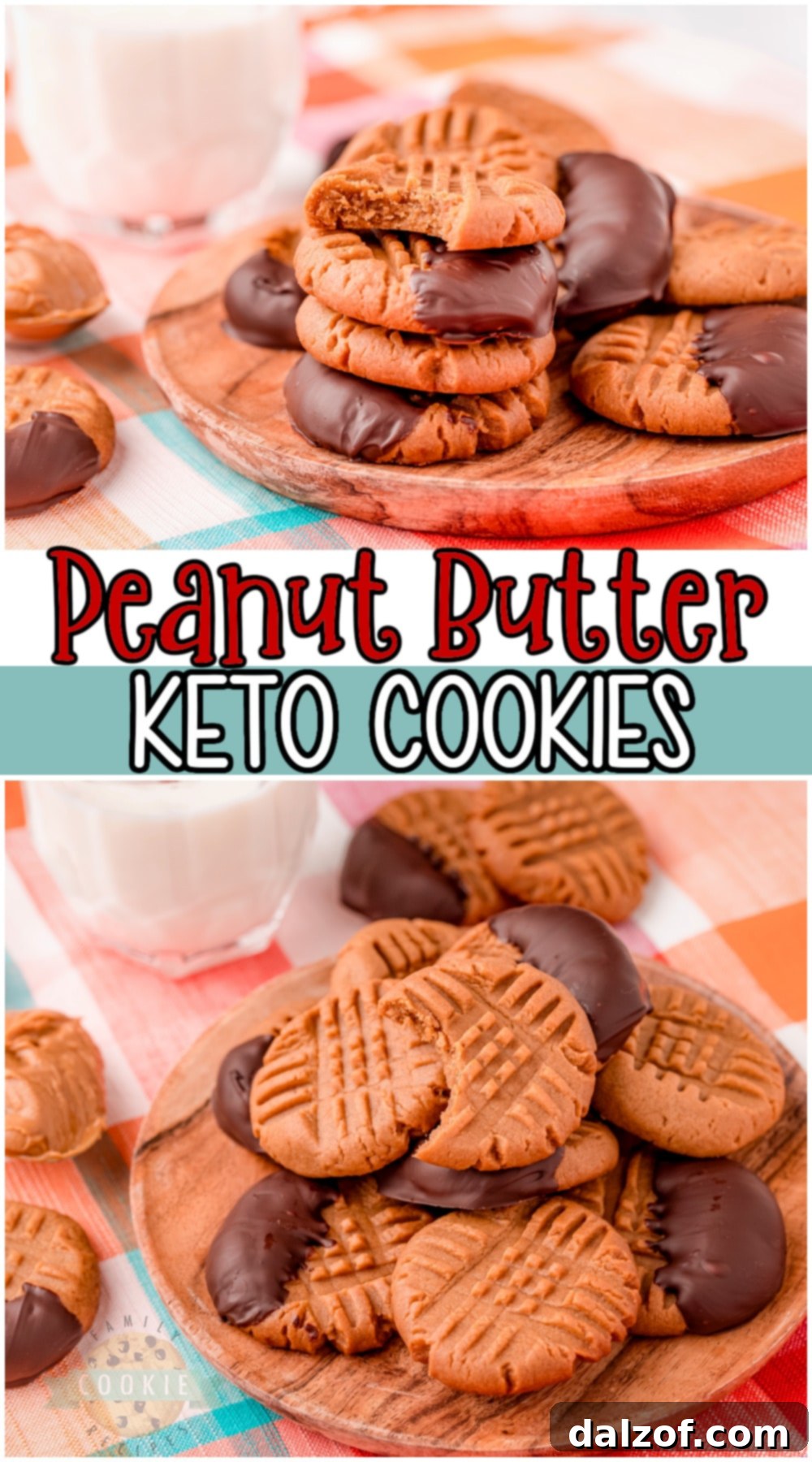 Pinterest pin for Easy Keto Peanut Butter Cookies