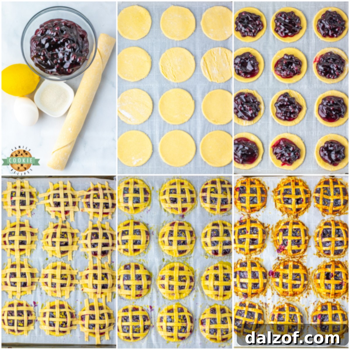 steps for making blueberry pie cookies