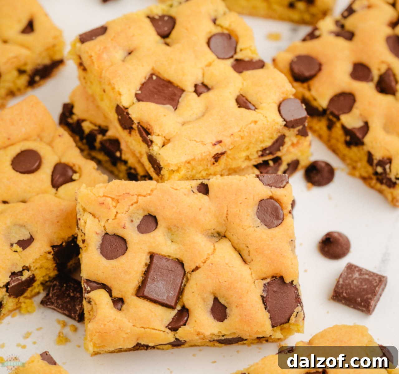 cake mix cookie bars cut into squares
