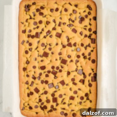 cake mix cookie bars in a baking dish