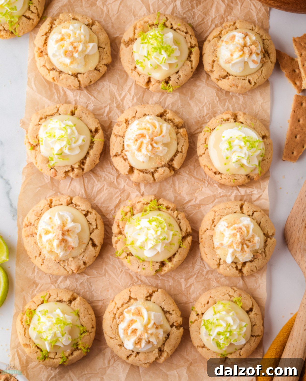 tray of 12 fancy bakery style key lime cookies
