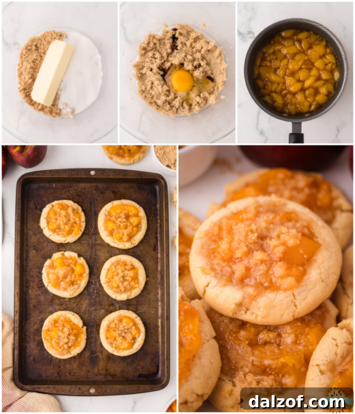 Step-by-step guide on how to make peach cobbler cookies