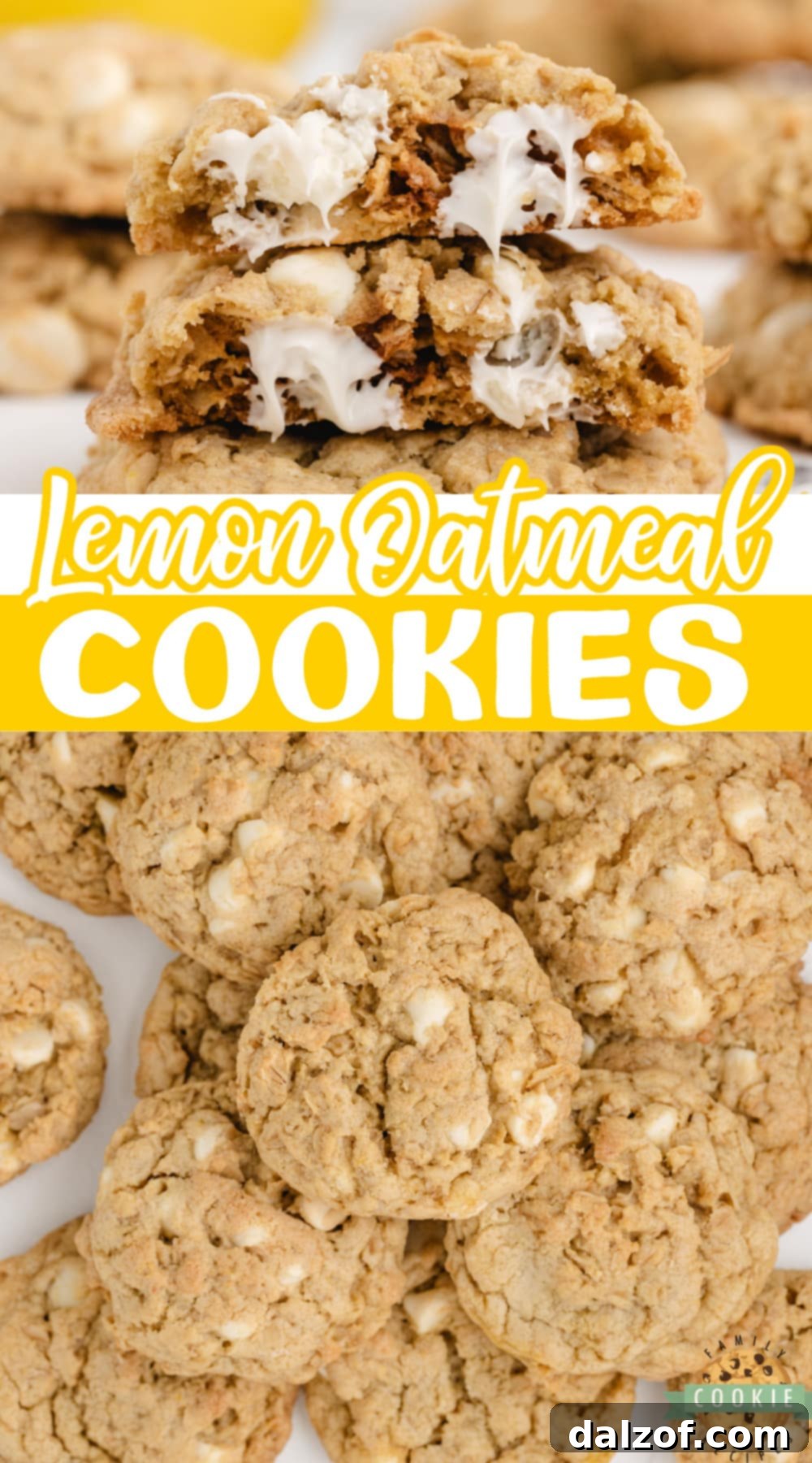 A vibrant collage of Lemon Oatmeal Cookies, emphasizing their appealing look and texture.
