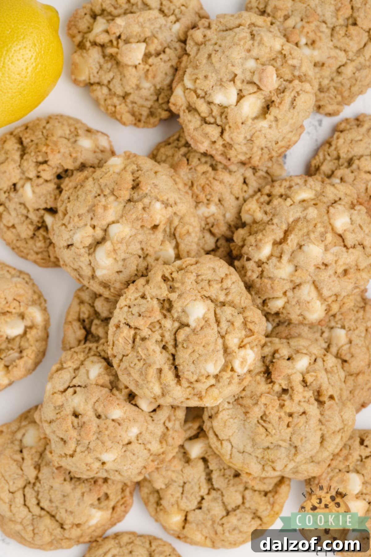 Lemon Oatmeal Cookies ready to be baked on a baking sheet.