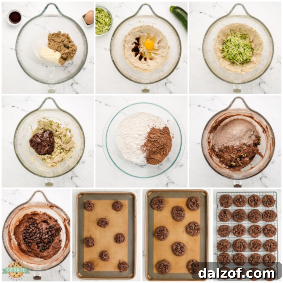 Step by step instructions on how to make Chocolate Zucchini Cookies.