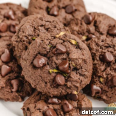 Fudgy Chocolate Zucchini Cookies